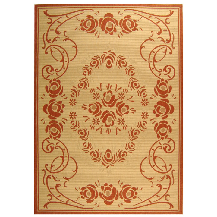 SAFAVIEH Outdoor CY1893-3201 Courtyard Natural / Terra Rug Image 1