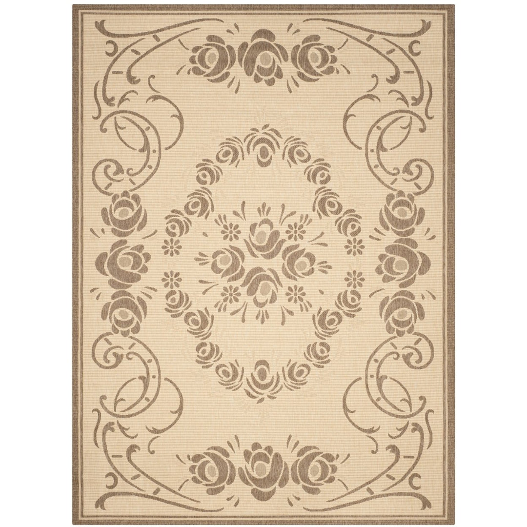 SAFAVIEH Outdoor CY1893-3001 Courtyard Natural / Brown Rug Image 1