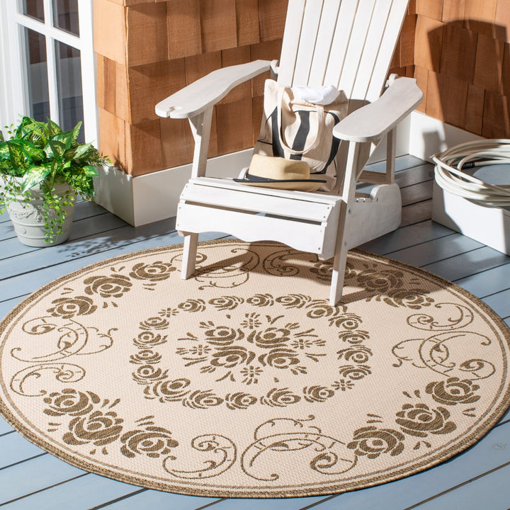 SAFAVIEH Outdoor CY1893-3001 Courtyard Natural / Brown Rug Image 8