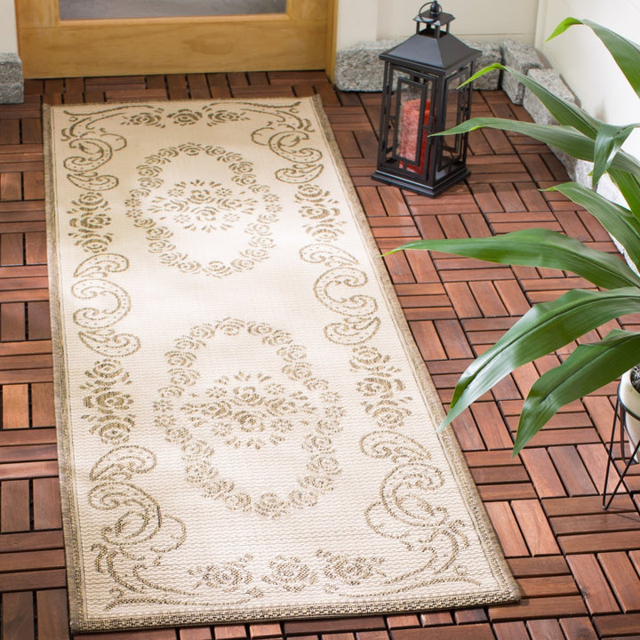 SAFAVIEH Outdoor CY1893-3001 Courtyard Natural / Brown Rug Image 9