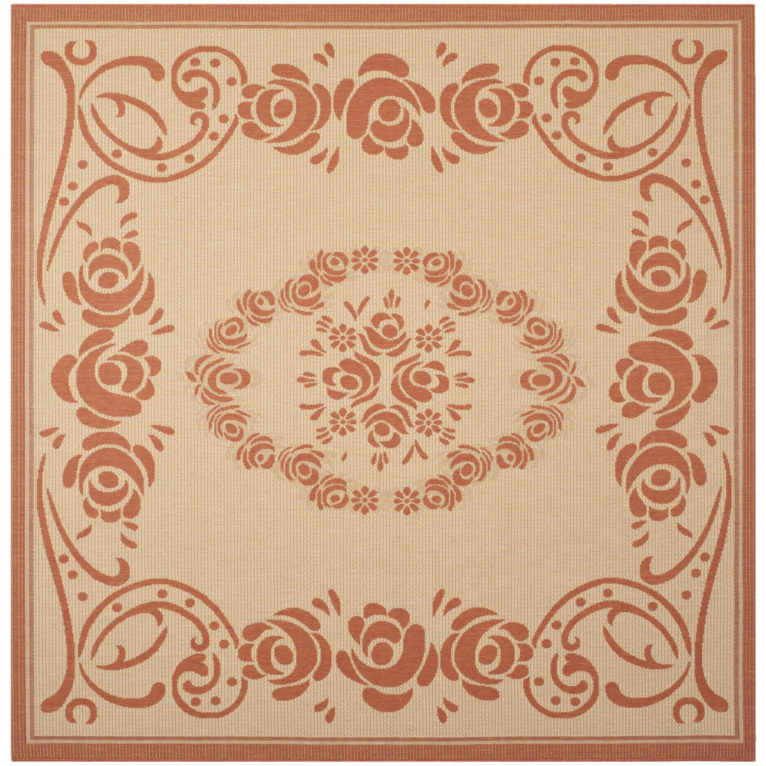 SAFAVIEH Outdoor CY1893-3201 Courtyard Natural / Terra Rug Image 1