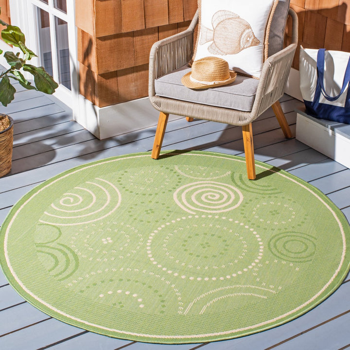 SAFAVIEH Outdoor CY1906-1E06 Courtyard Olive / Natural Rug Image 2