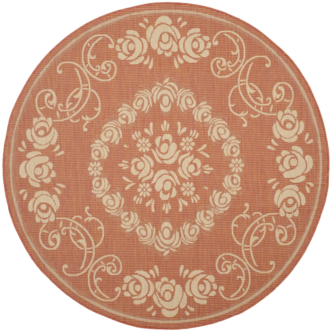 SAFAVIEH Outdoor CY1893-3202 Courtyard Terracotta / Natural Rug Image 8