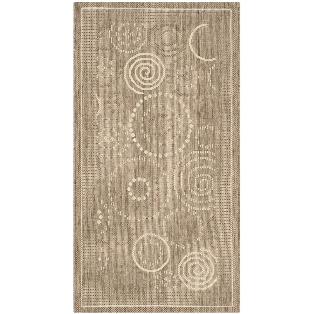 SAFAVIEH Outdoor CY1906-3009 Courtyard Brown / Natural Rug Image 1