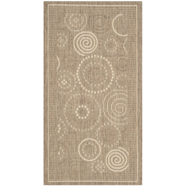 SAFAVIEH Outdoor CY1906-3009 Courtyard Brown / Natural Rug Image 1