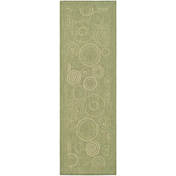 SAFAVIEH Outdoor CY1906-1E06 Courtyard Olive / Natural Rug Image 6