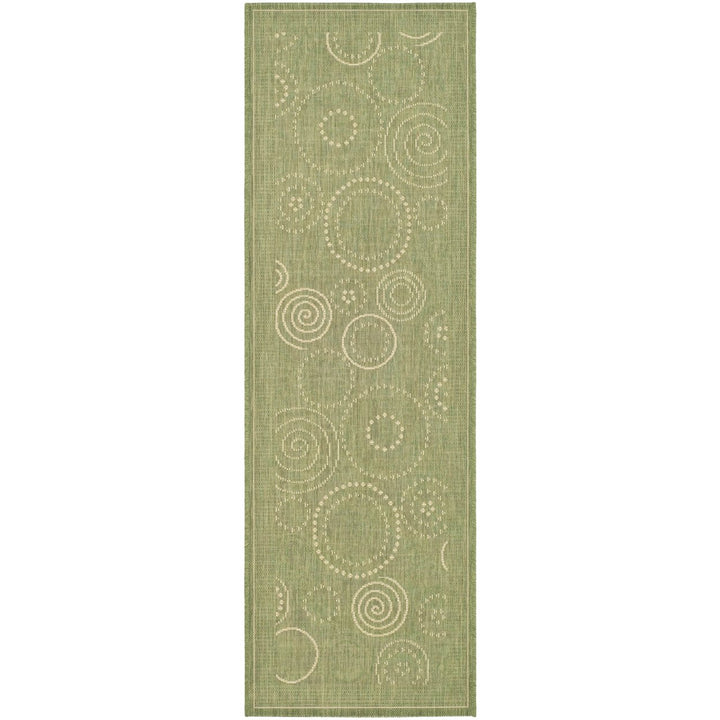 SAFAVIEH Outdoor CY1906-1E06 Courtyard Olive / Natural Rug Image 1