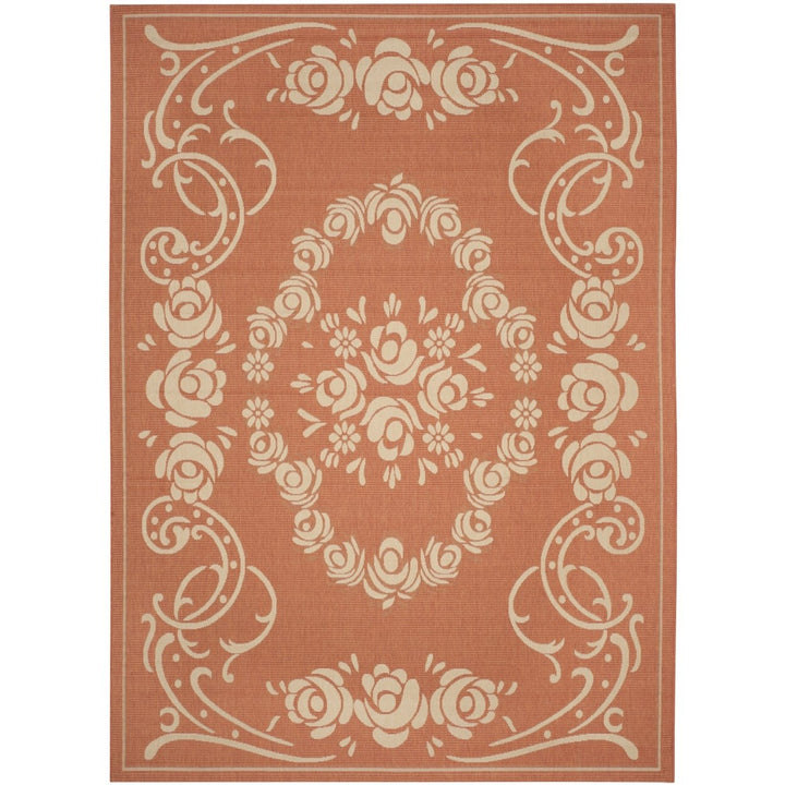 SAFAVIEH Outdoor CY1893-3202 Courtyard Terracotta / Natural Rug Image 9