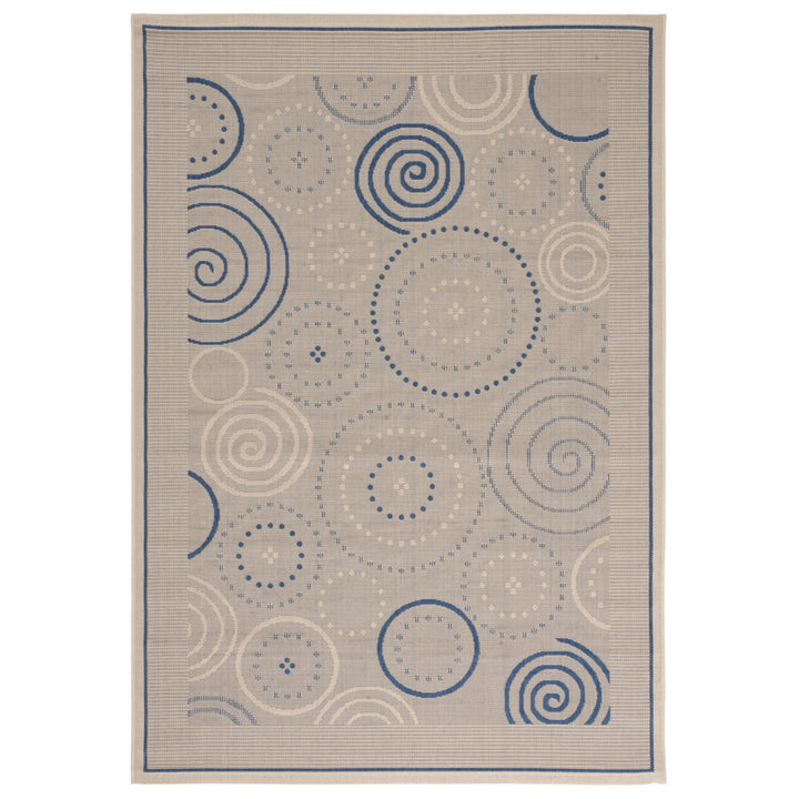 SAFAVIEH Outdoor CY1906-3101 Courtyard Natural / Blue Rug Image 5