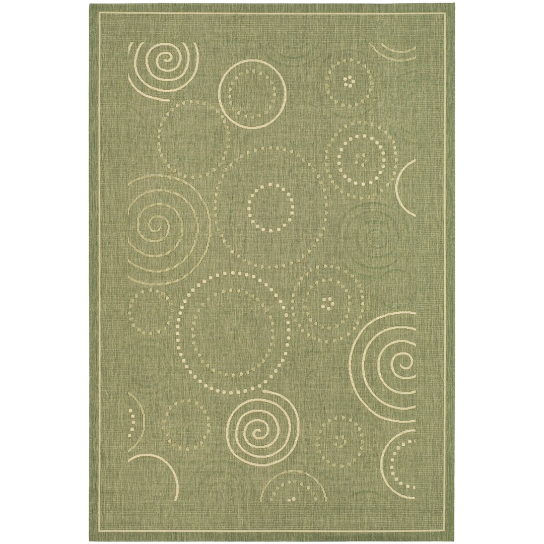 SAFAVIEH Outdoor CY1906-1E06 Courtyard Olive / Natural Rug Image 8