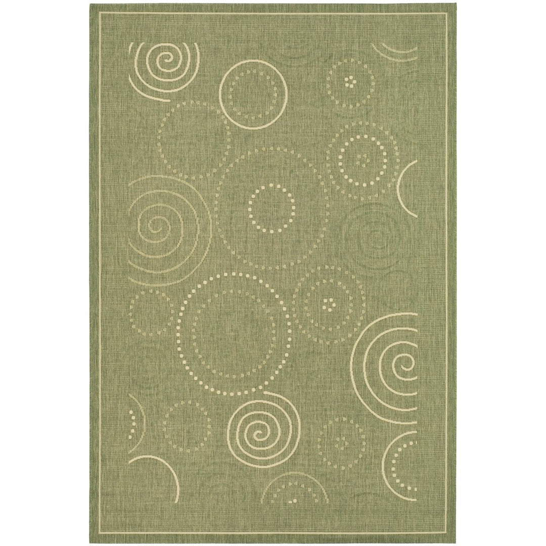 SAFAVIEH Outdoor CY1906-1E06 Courtyard Olive / Natural Rug Image 1