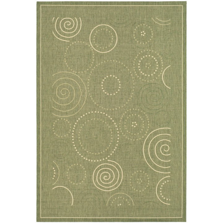 SAFAVIEH Outdoor CY1906-1E06 Courtyard Olive / Natural Rug Image 1