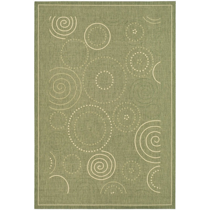 SAFAVIEH Outdoor CY1906-1E06 Courtyard Olive / Natural Rug Image 1