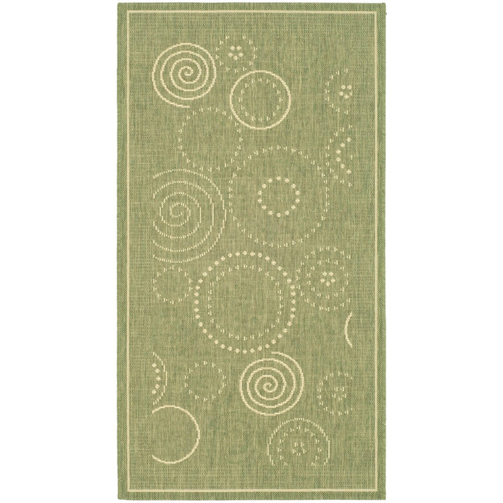 SAFAVIEH Outdoor CY1906-1E06 Courtyard Olive / Natural Rug Image 1