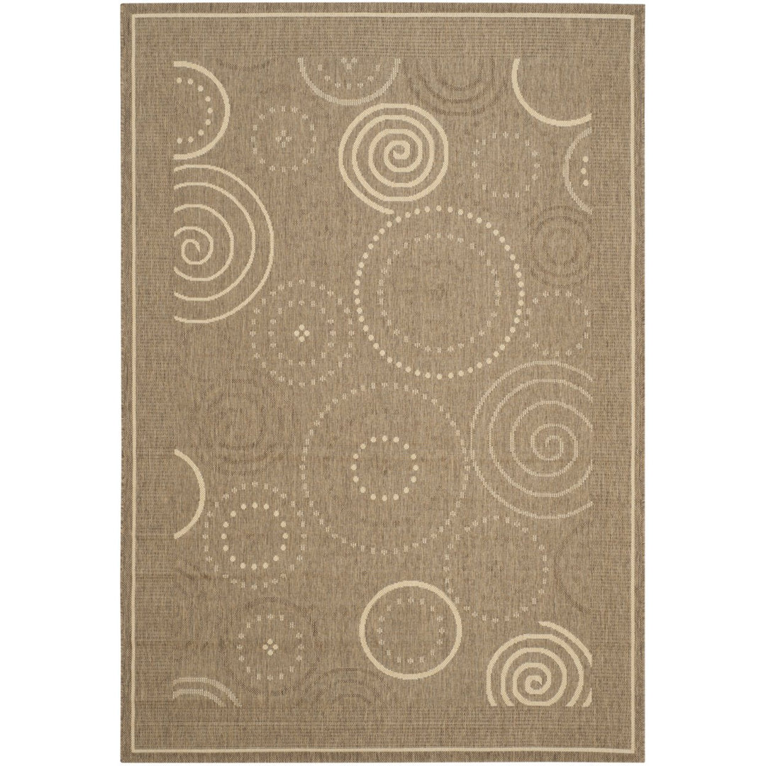 SAFAVIEH Outdoor CY1906-3009 Courtyard Brown / Natural Rug Image 1