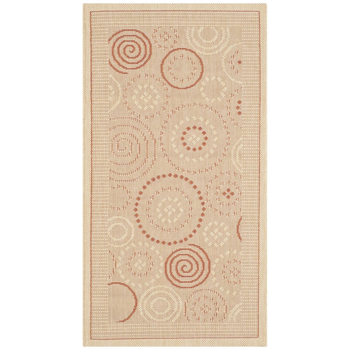 SAFAVIEH Outdoor CY1906-3201 Courtyard Natural / Terra Rug Image 1