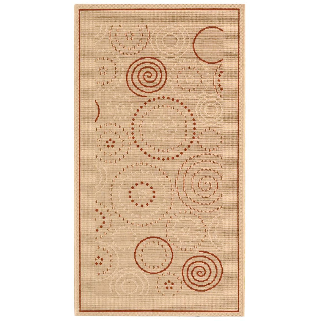 SAFAVIEH Outdoor CY1906-3201 Courtyard Natural / Terra Rug Image 1