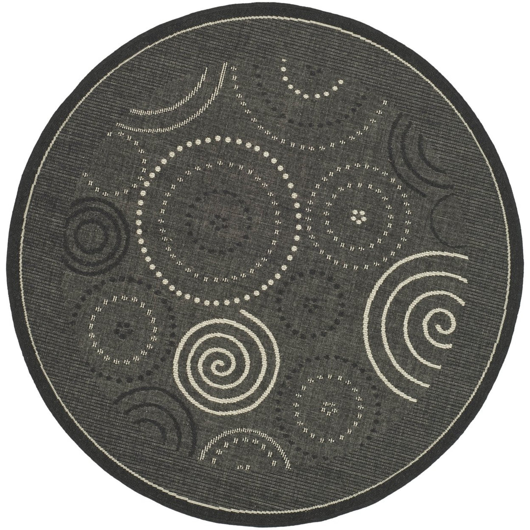 SAFAVIEH Indoor Outdoor CY1906-3908 Courtyard Black / Sand Rug Image 1