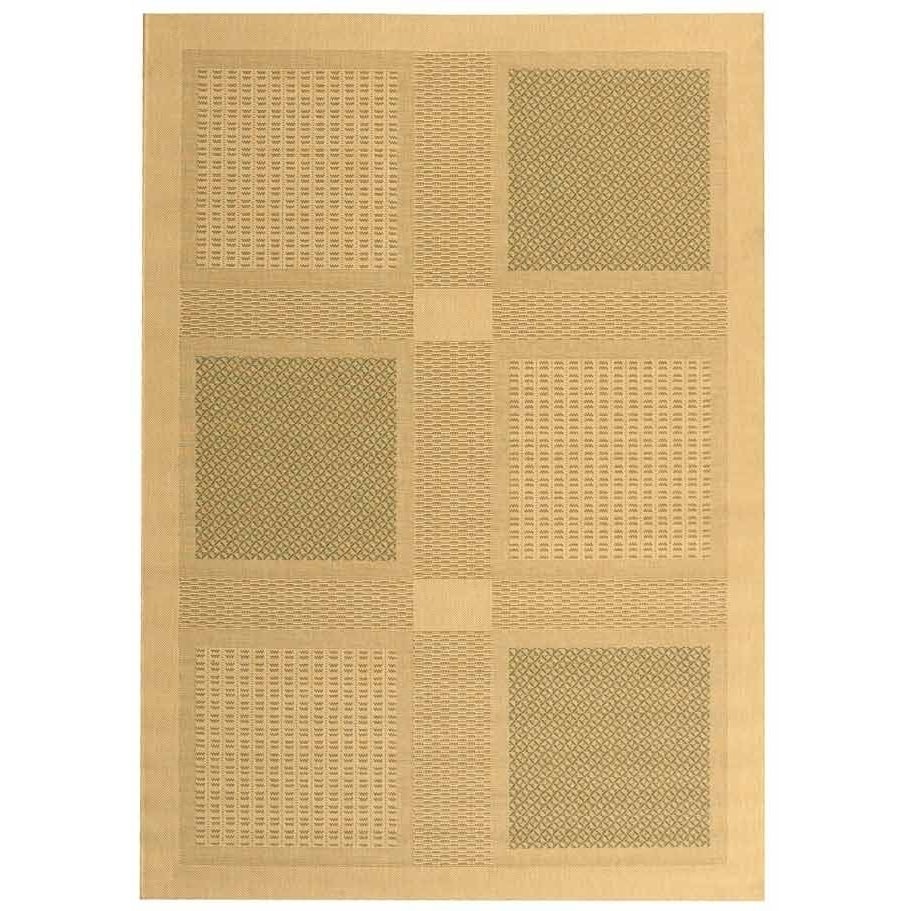SAFAVIEH Outdoor CY1928-1E01 Courtyard Natural / Olive Rug Image 3