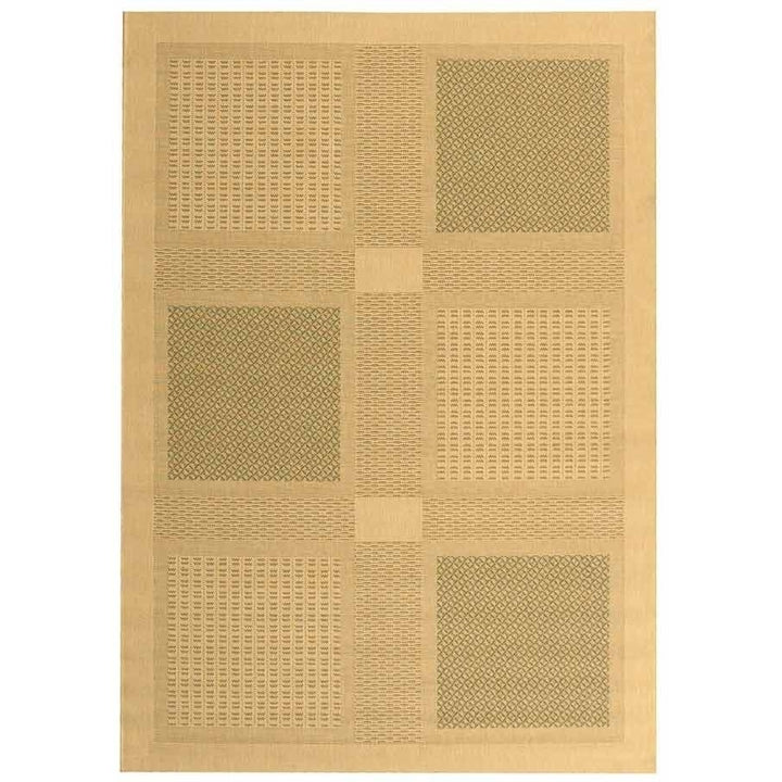 SAFAVIEH Outdoor CY1928-1E01 Courtyard Natural / Olive Rug Image 3