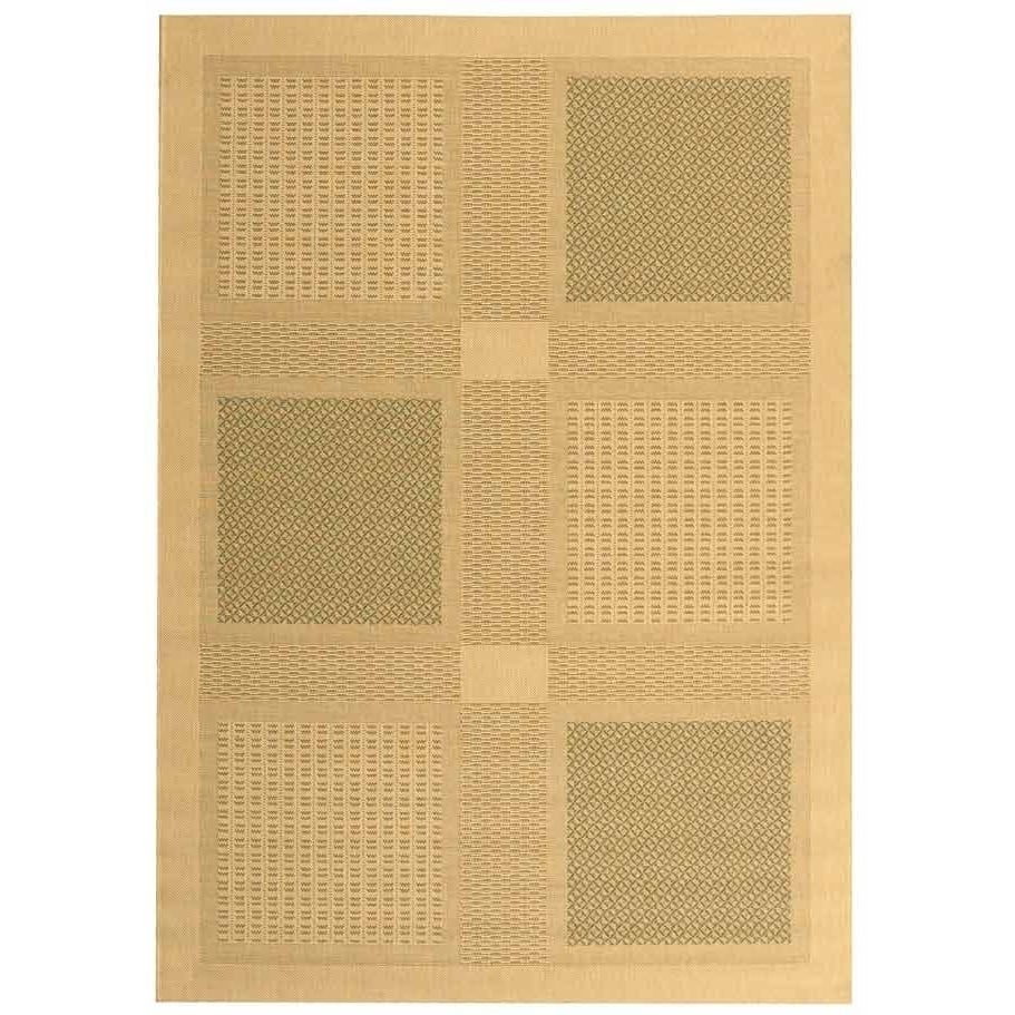 SAFAVIEH Outdoor CY1928-1E01 Courtyard Natural / Olive Rug Image 1