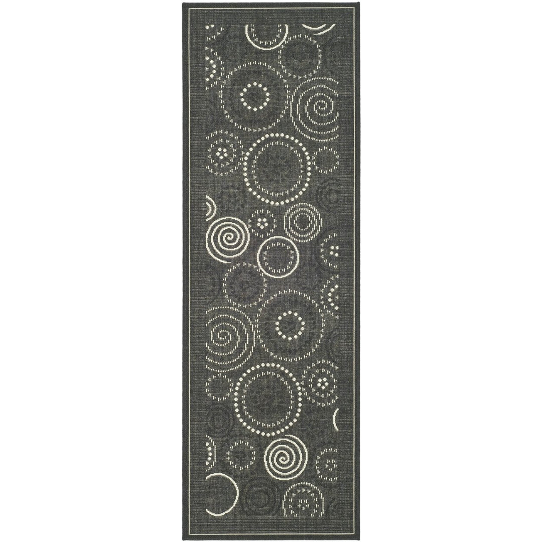 SAFAVIEH Indoor Outdoor CY1906-3908 Courtyard Black / Sand Rug Image 1