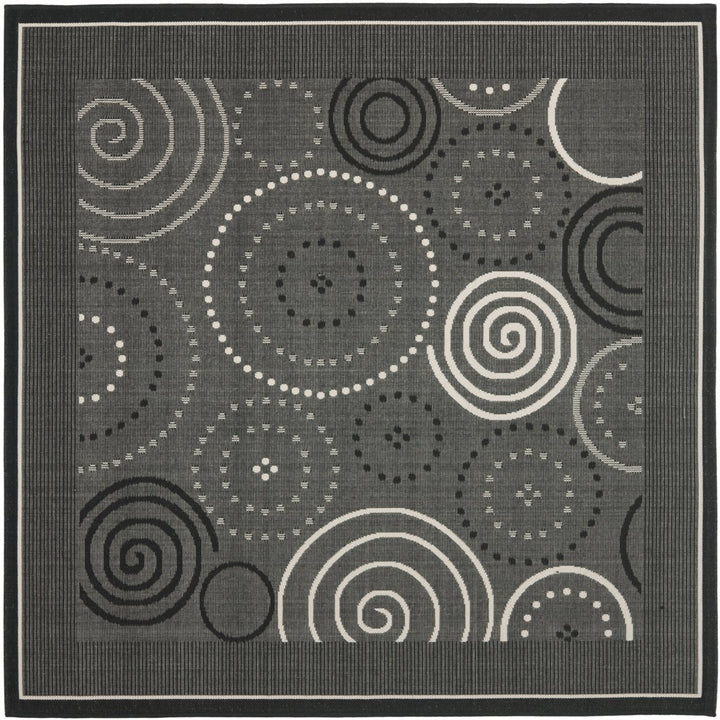 SAFAVIEH Indoor Outdoor CY1906-3908 Courtyard Black / Sand Rug Image 1