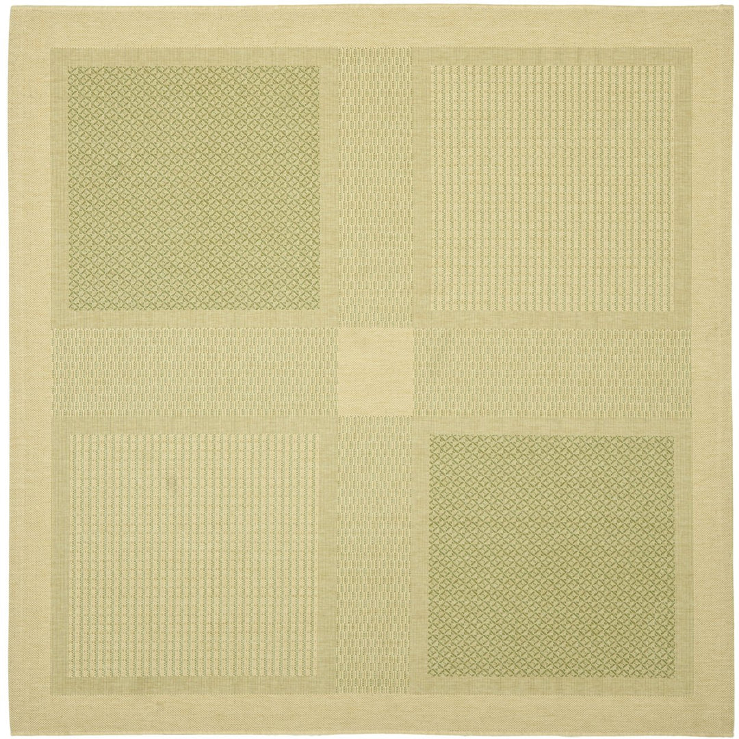 SAFAVIEH Outdoor CY1928-1E01 Courtyard Natural / Olive Rug Image 1