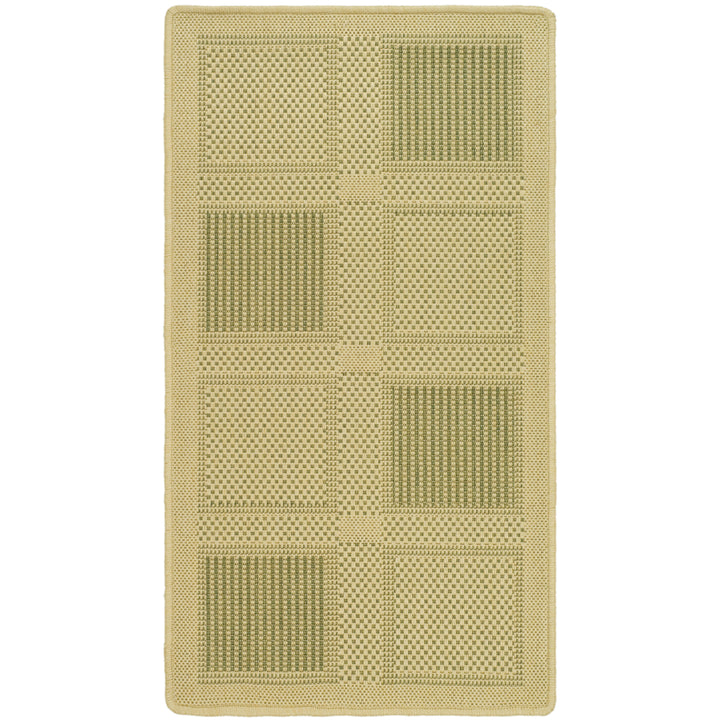SAFAVIEH Outdoor CY1928-1E01 Courtyard Natural / Olive Rug Image 8