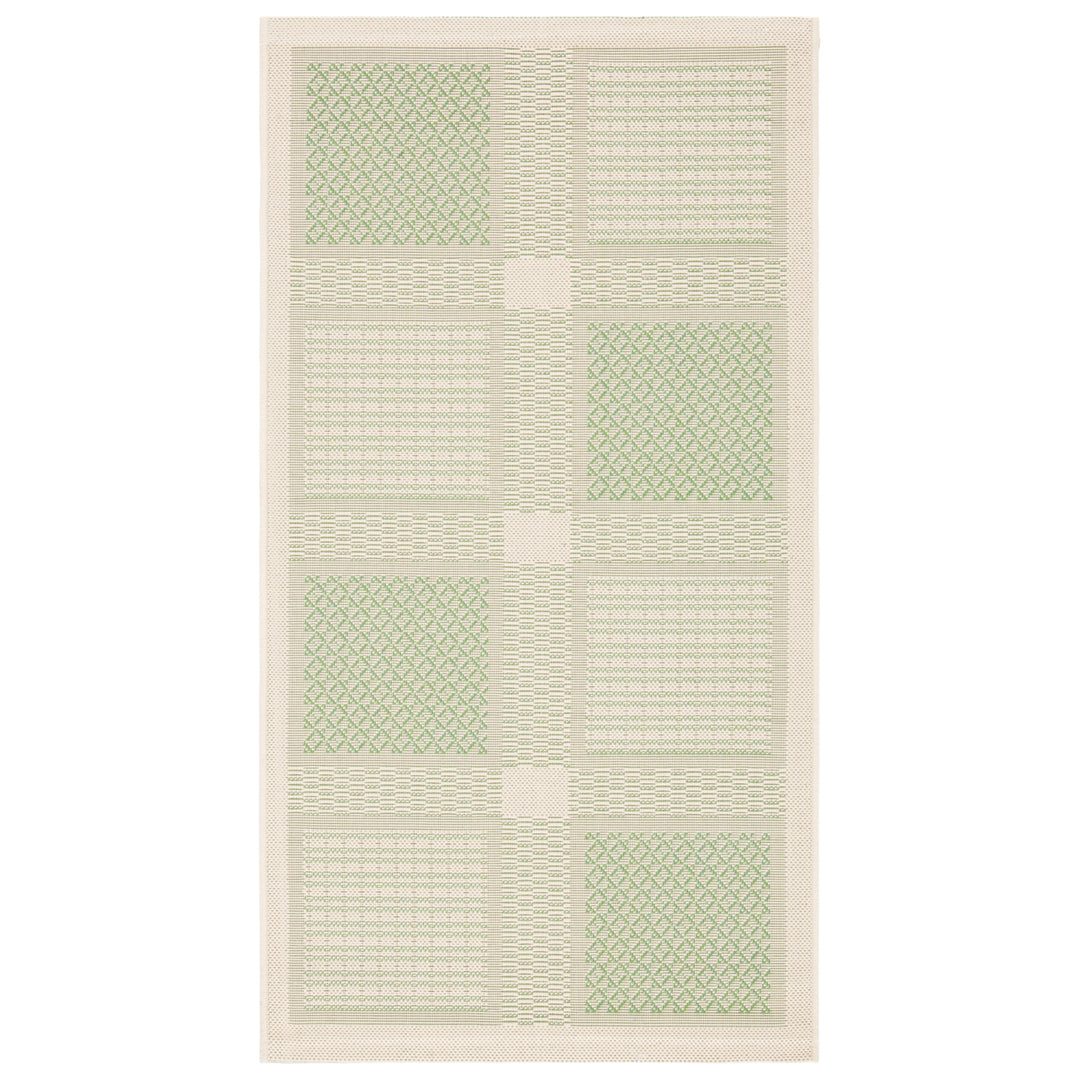 SAFAVIEH Outdoor CY1928-1E01 Courtyard Natural / Olive Rug Image 9