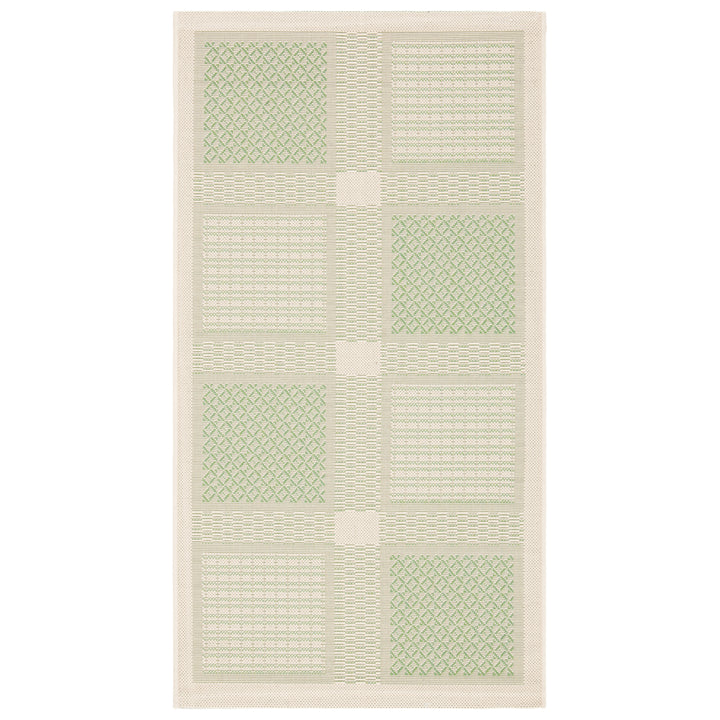 SAFAVIEH Outdoor CY1928-1E01 Courtyard Natural / Olive Rug Image 9