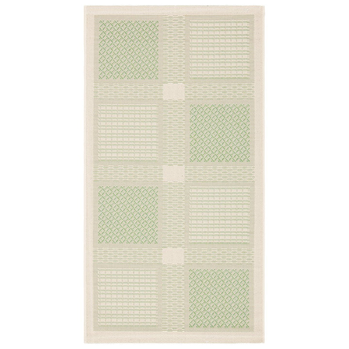 SAFAVIEH Outdoor CY1928-1E01 Courtyard Natural / Olive Rug Image 1