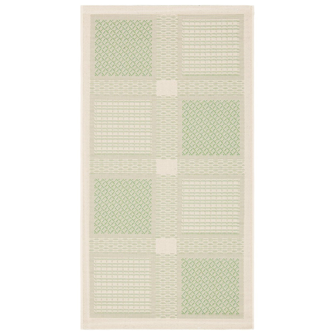 SAFAVIEH Outdoor CY1928-1E01 Courtyard Natural / Olive Rug Image 1