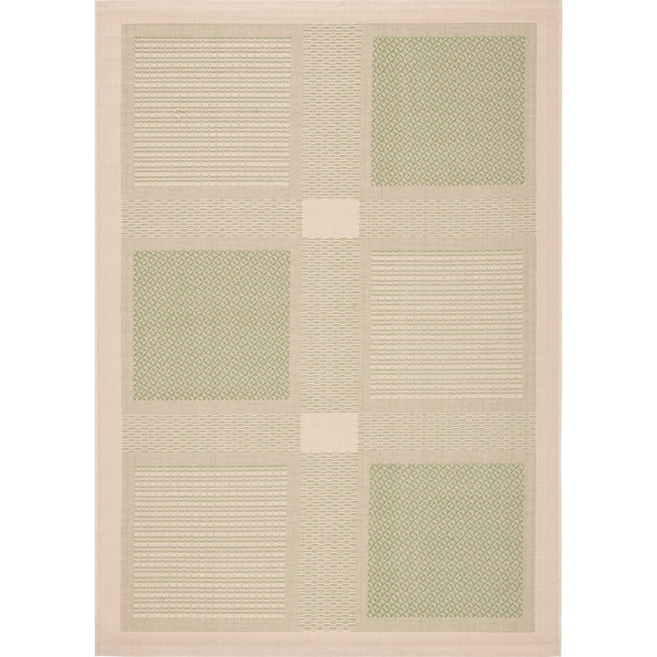 SAFAVIEH Outdoor CY1928-1E01 Courtyard Natural / Olive Rug Image 10