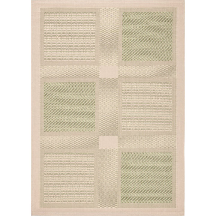 SAFAVIEH Outdoor CY1928-1E01 Courtyard Natural / Olive Rug Image 1