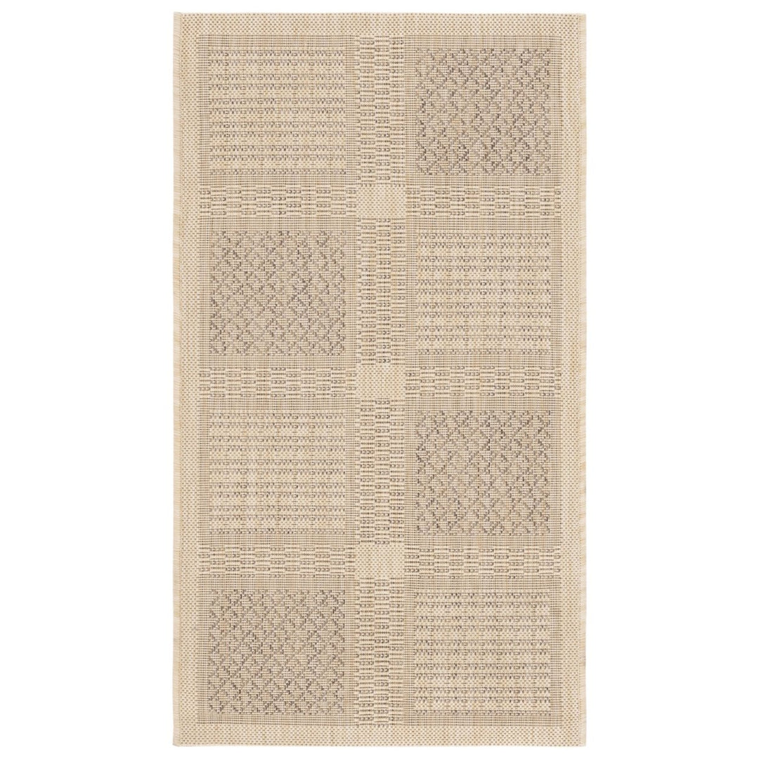 SAFAVIEH Outdoor CY1928-3001 Courtyard Natural / Brown Rug Image 1