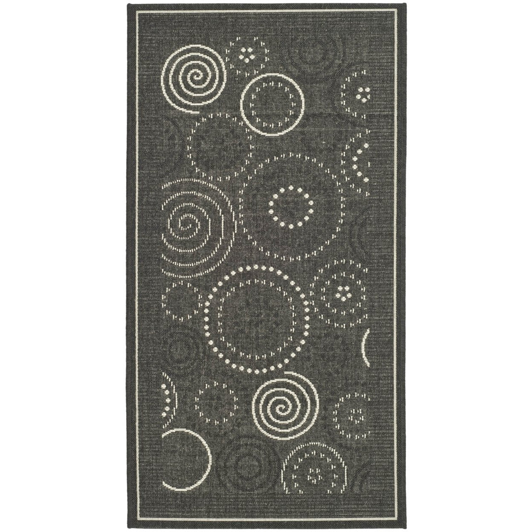 SAFAVIEH Indoor Outdoor CY1906-3908 Courtyard Black / Sand Rug Image 1