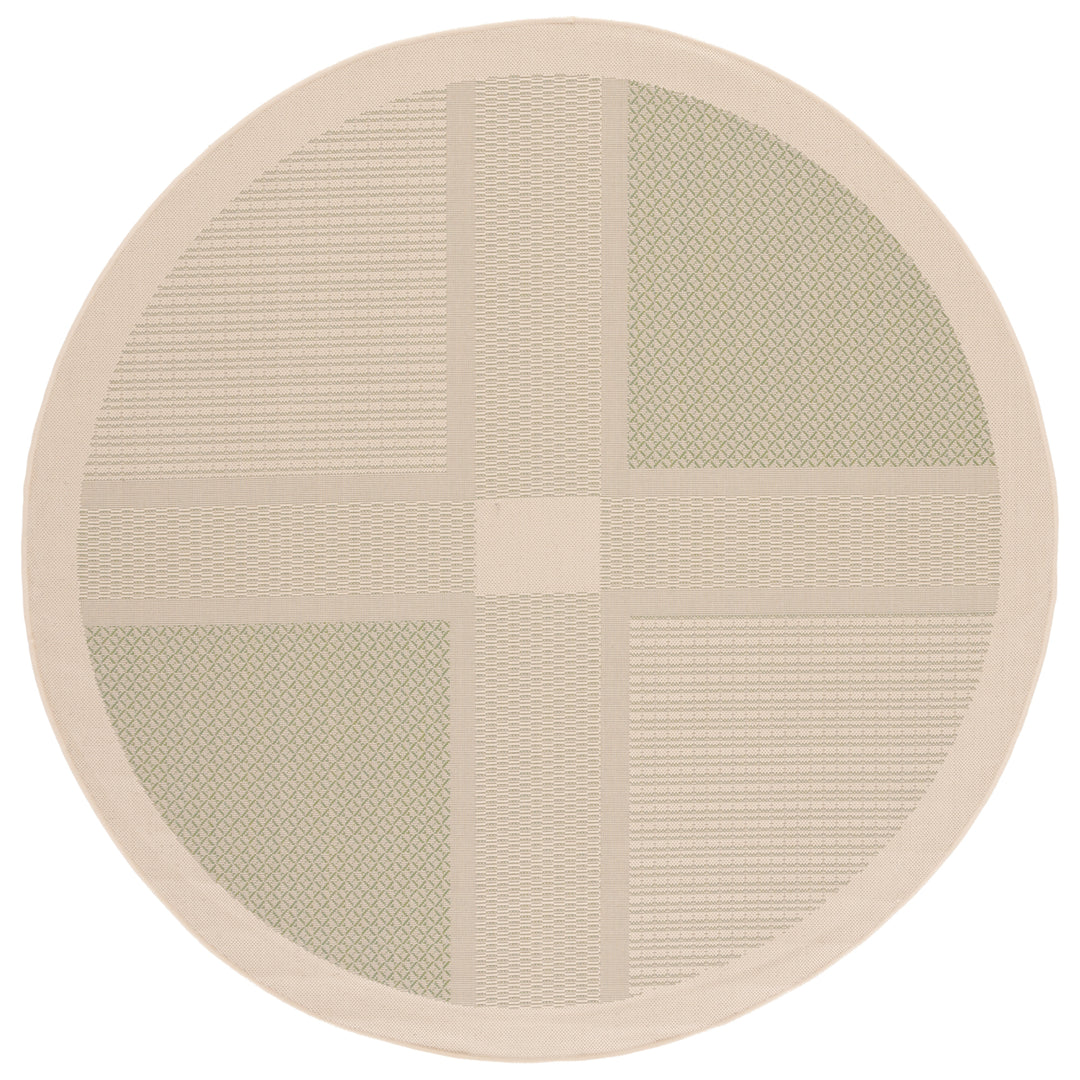 SAFAVIEH Outdoor CY1928-1E01 Courtyard Natural / Olive Rug Image 12
