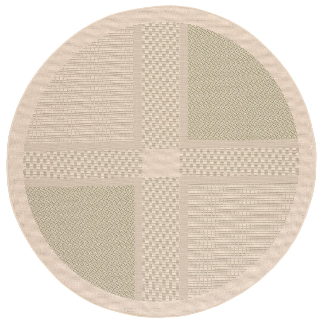 SAFAVIEH Outdoor CY1928-1E01 Courtyard Natural / Olive Rug Image 1