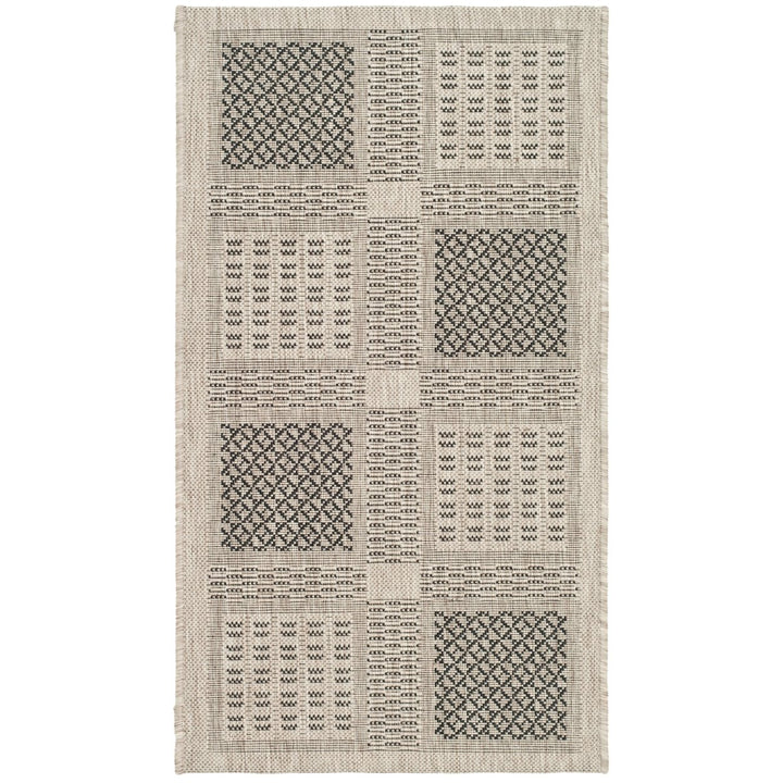 SAFAVIEH Indoor Outdoor CY1928-3901 Courtyard Sand / Black Rug Image 1