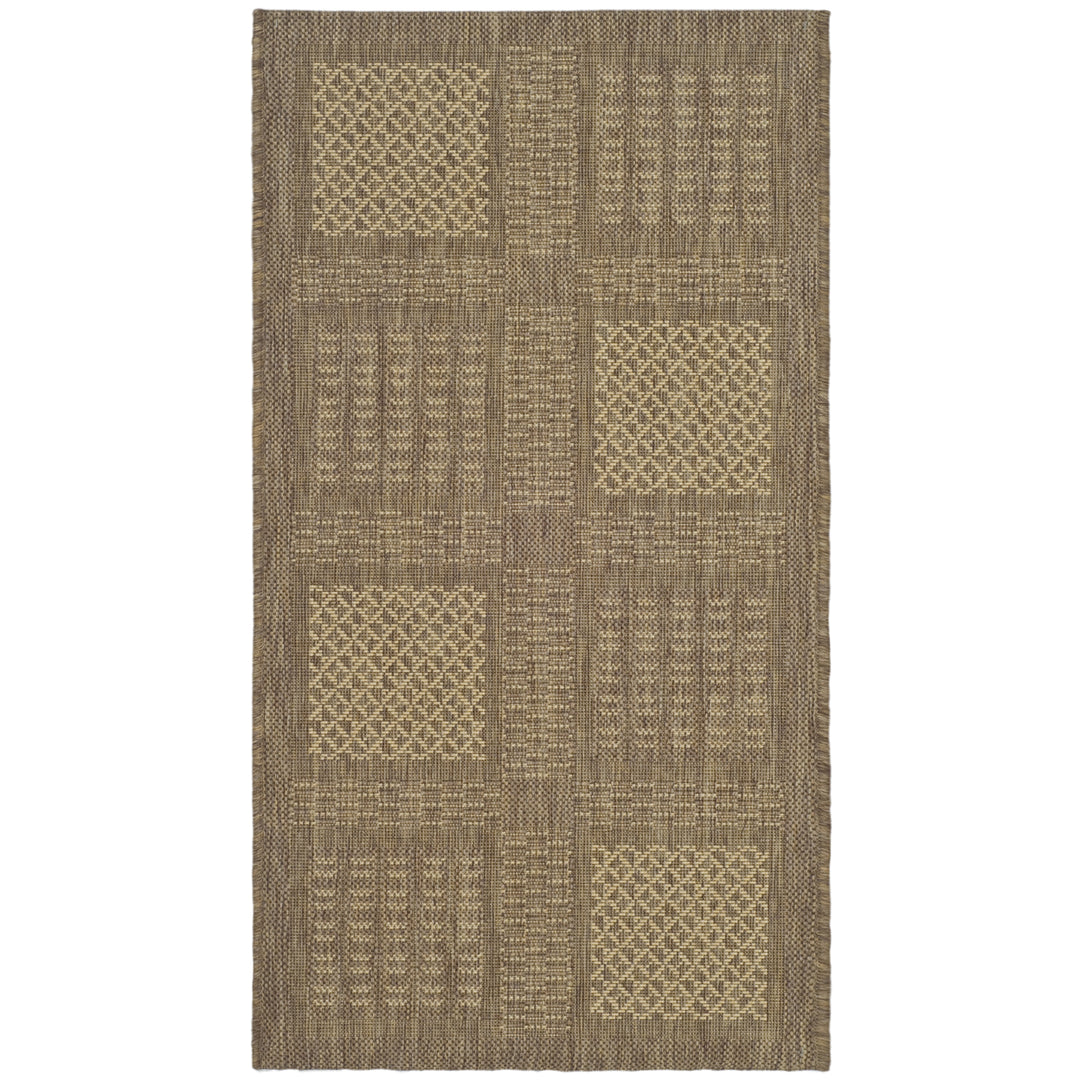 SAFAVIEH Outdoor CY1928-3009 Courtyard Brown / Natural Rug Image 8