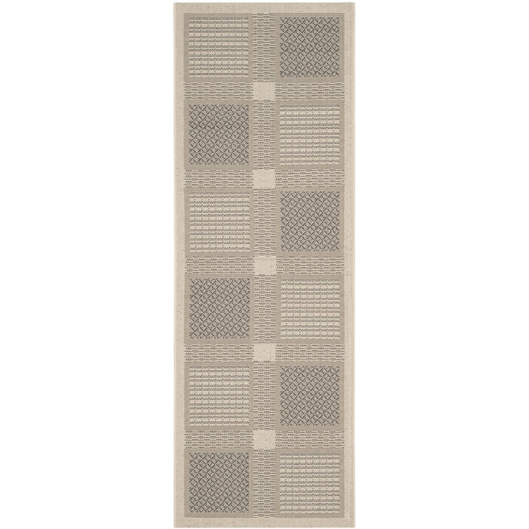 SAFAVIEH Indoor Outdoor CY1928-3901 Courtyard Sand / Black Rug Image 1