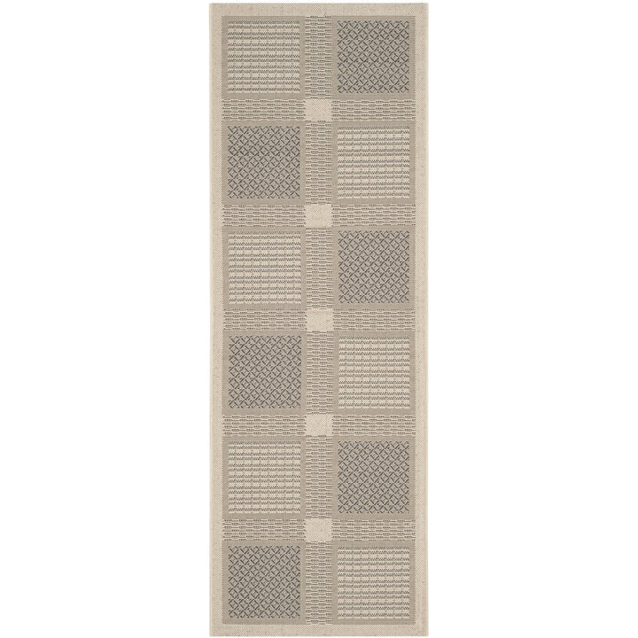 SAFAVIEH Indoor Outdoor CY1928-3901 Courtyard Sand / Black Rug Image 1