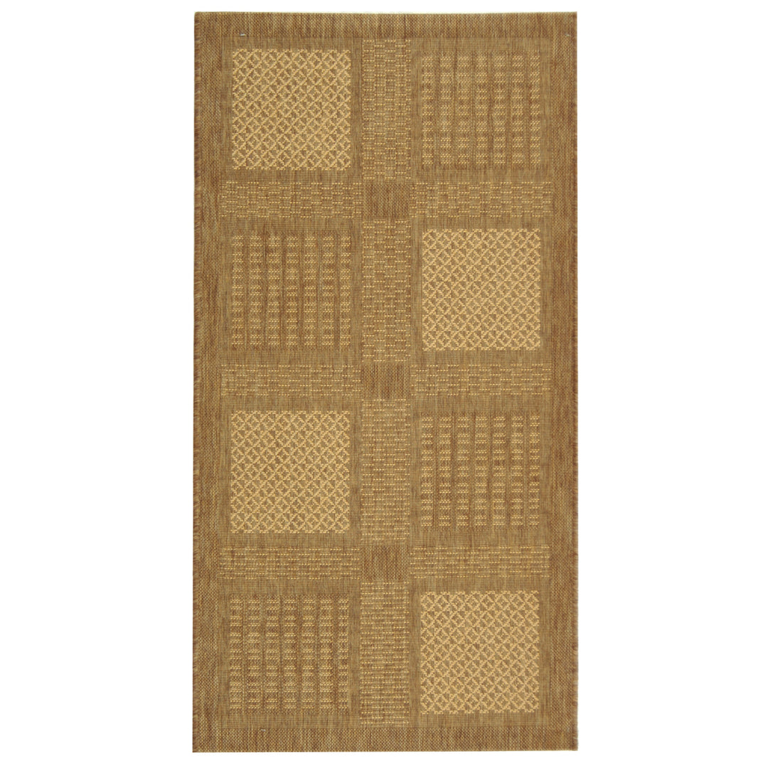 SAFAVIEH Outdoor CY1928-3009 Courtyard Brown / Natural Rug Image 9