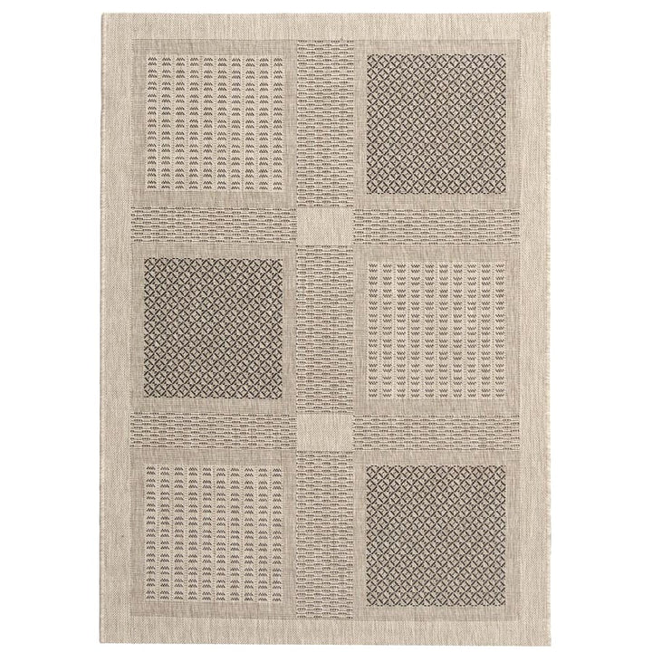 SAFAVIEH Indoor Outdoor CY1928-3901 Courtyard Sand / Black Rug Image 1