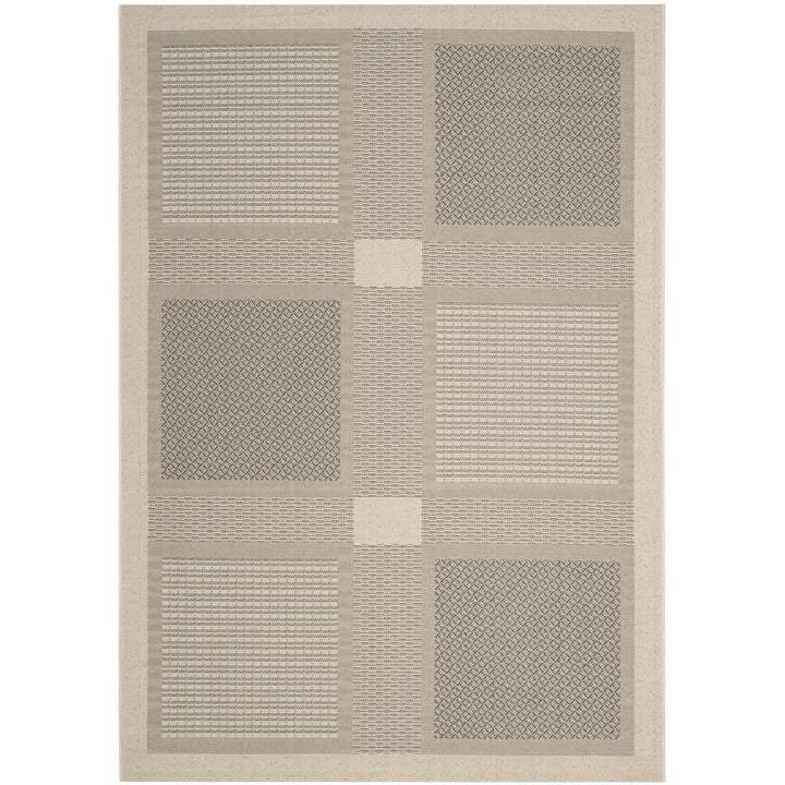 SAFAVIEH Indoor Outdoor CY1928-3901 Courtyard Sand / Black Rug Image 1