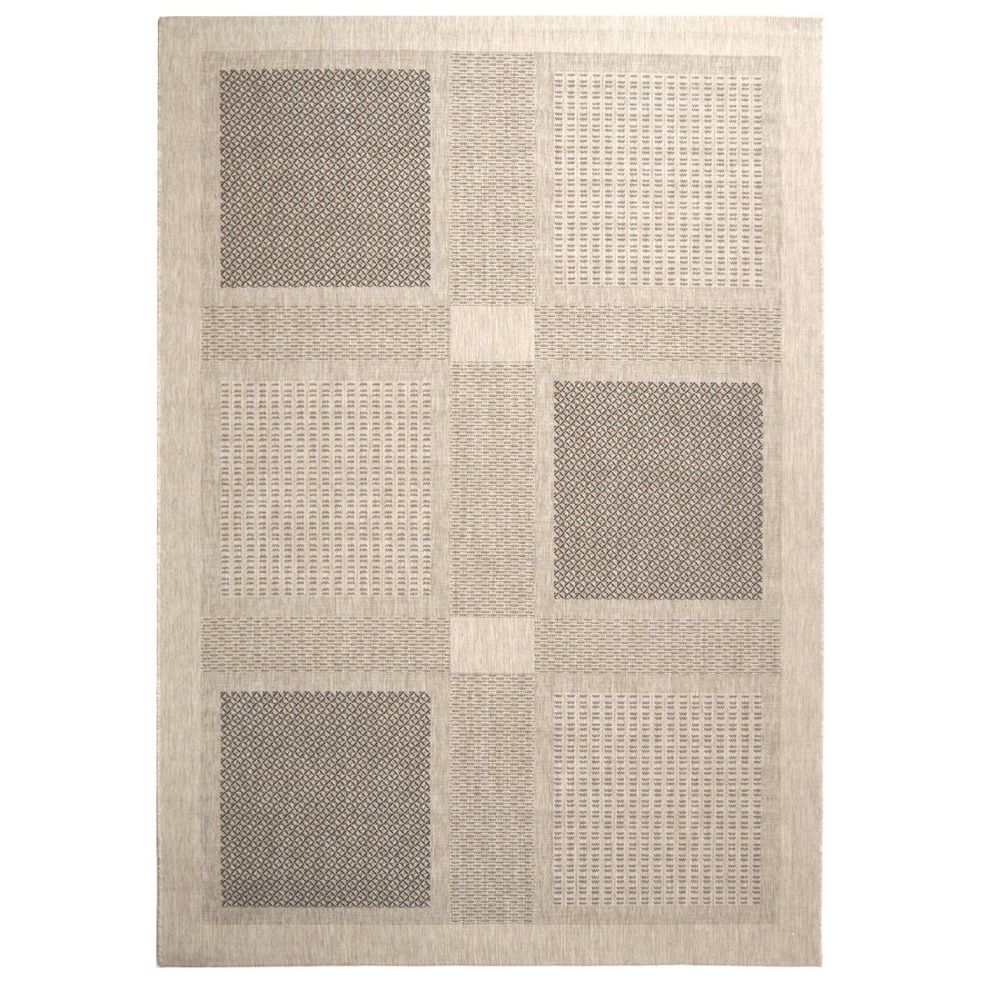 SAFAVIEH Indoor Outdoor CY1928-3901 Courtyard Sand / Black Rug Image 1