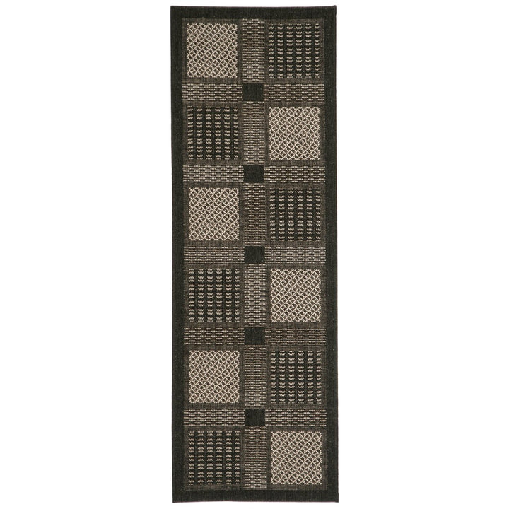 SAFAVIEH Indoor Outdoor CY1928-3908 Courtyard Black / Sand Rug Image 1