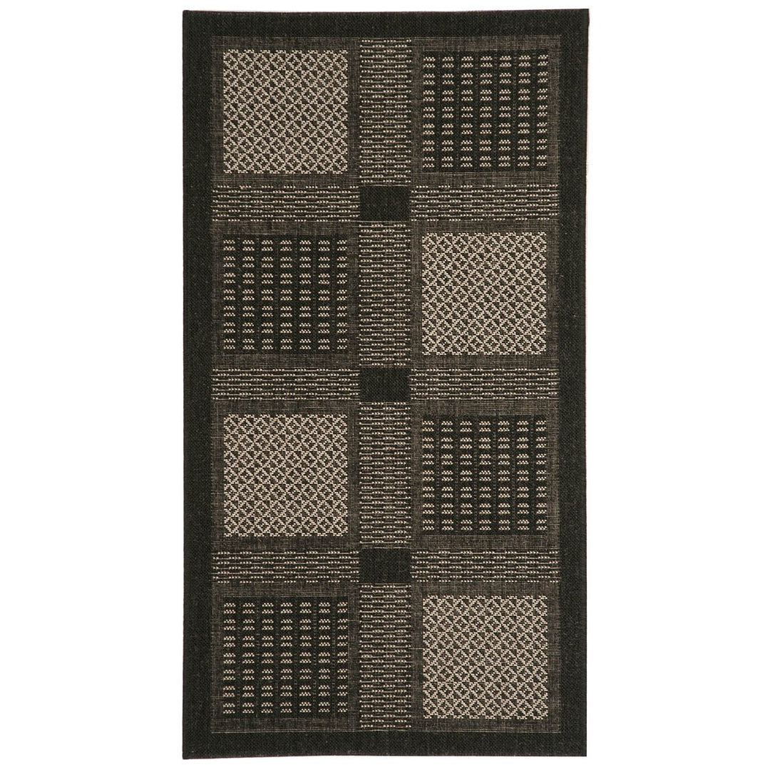 SAFAVIEH Indoor Outdoor CY1928-3908 Courtyard Black / Sand Rug Image 1