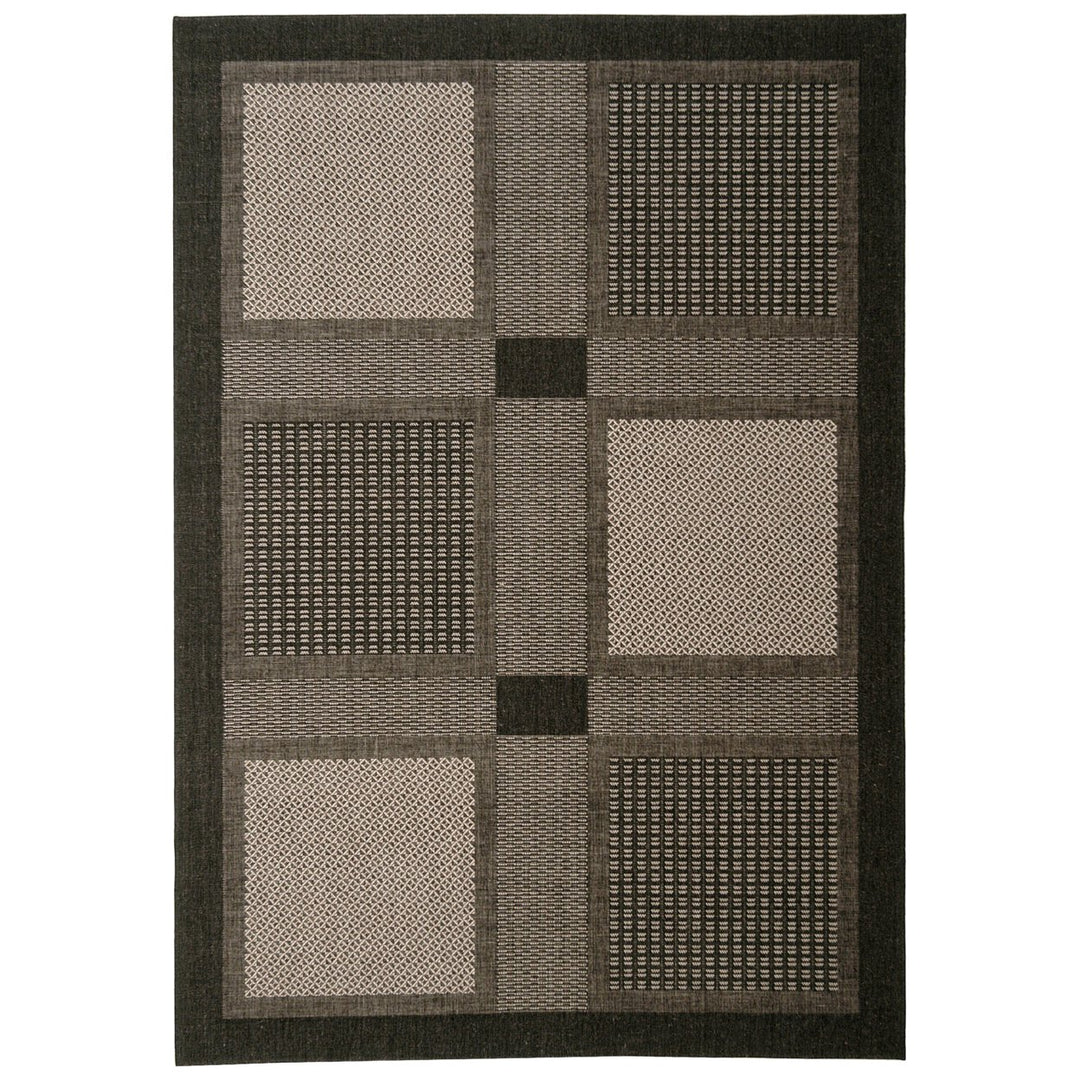 SAFAVIEH Indoor Outdoor CY1928-3908 Courtyard Black / Sand Rug Image 1